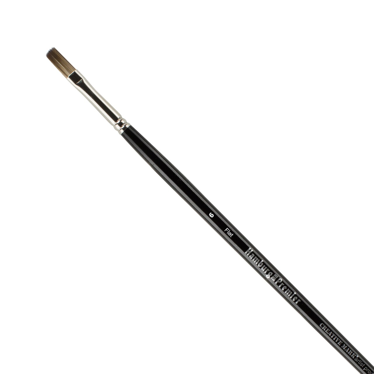 Creative Mark Hamburg Premiere Professional Oil Painting Brushes - Flat #6 Oil Paint Brush - Handmade in Germany, Natural & Synthetic Hair Blend, Long Triple-Lacquered Birch Handle